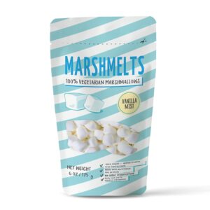 Marshmelts Gourmet Marshmallows 175gm | Soft, Fluffy & Cylindrical Shape | Vanilla Mist Flavor | Mini Marshmallow | 100% Vegan, Trans Fat & Gluten-Free | Candy For Kids | No Added Preservatives